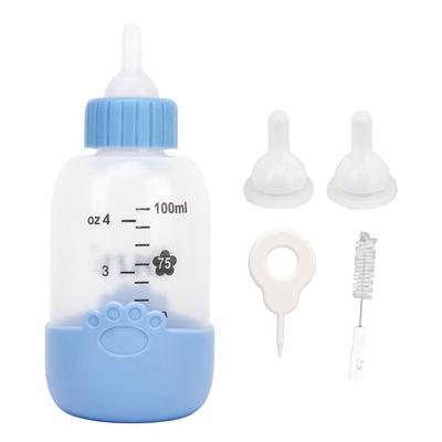 100ml Pet Nursing Bottle Universal Paw Pattern Silicone Pet Milk Feeding Bottle Kit for Puppy Cat