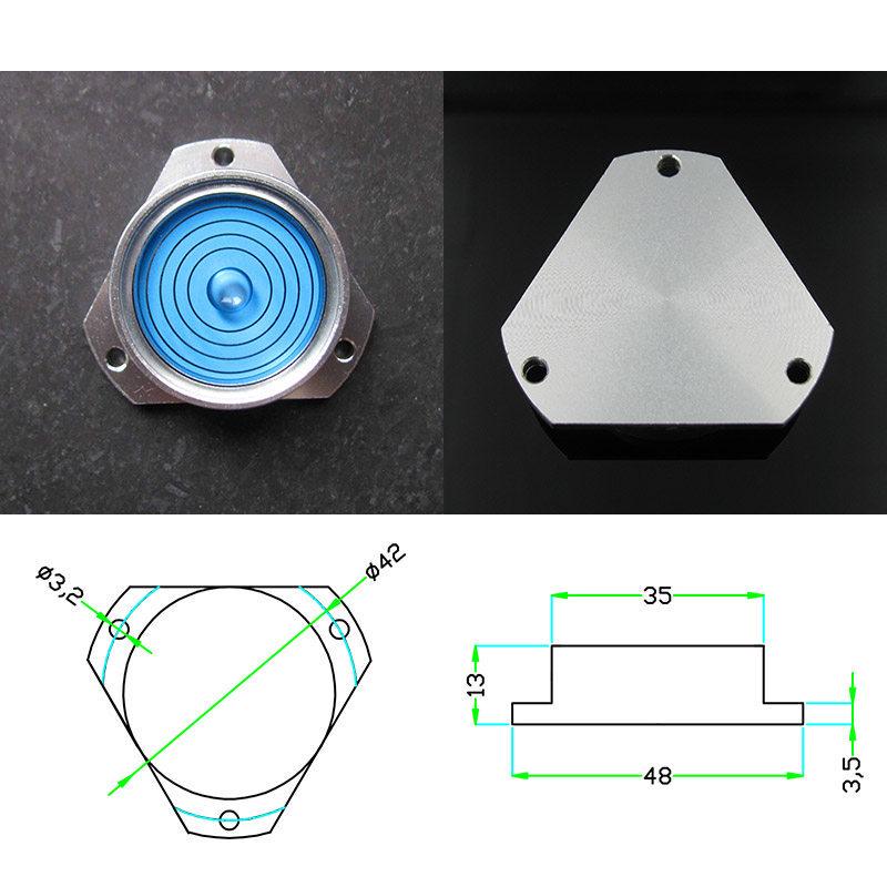 HACCURY Round Metal Spirit Level with Base Mounting Holes