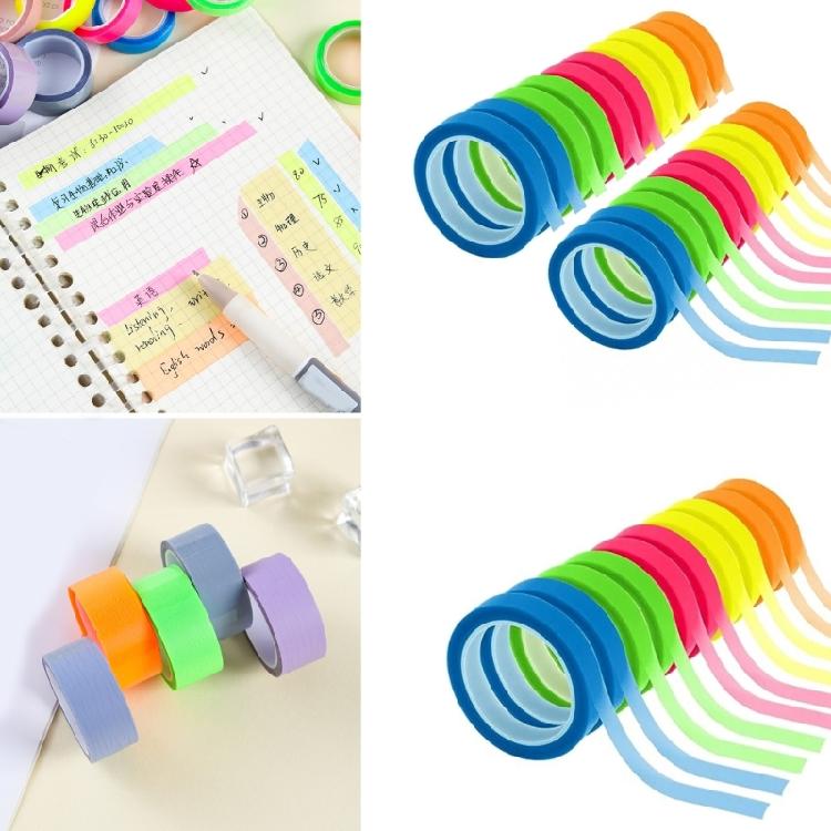 Ruban Adhésif Notes Colorées Largeur 0,6 cm Couleur Fluorescente Ruban Marqueur Adhésif Ruban Adhésif Notes Adhésives Pour Marquage Rapide