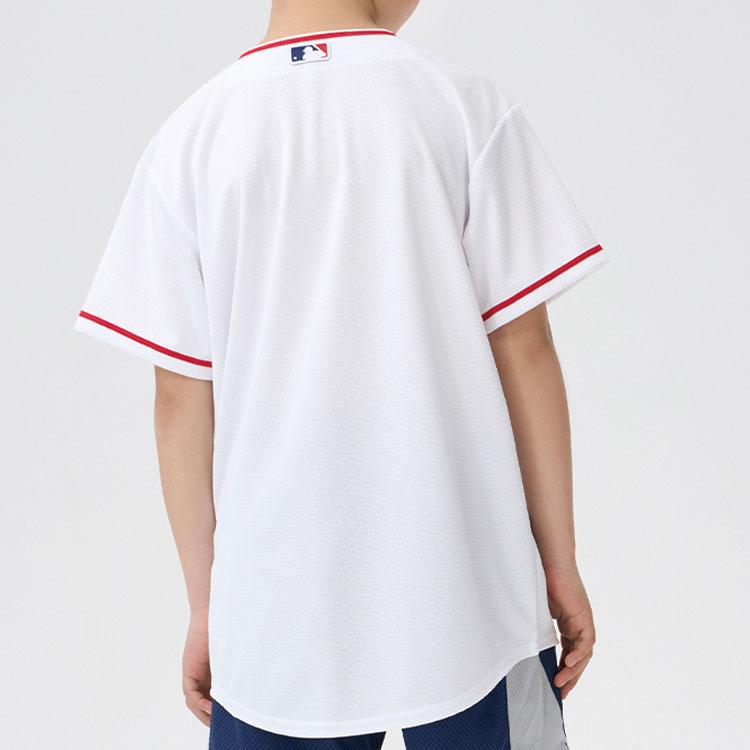 Nike X MLB Kids Baseball Jersey Collaboration Soft Comfortable Breathable Casual Sports Short Sleeve Los Angeles Angels Kids Tops White HJ7859-100
