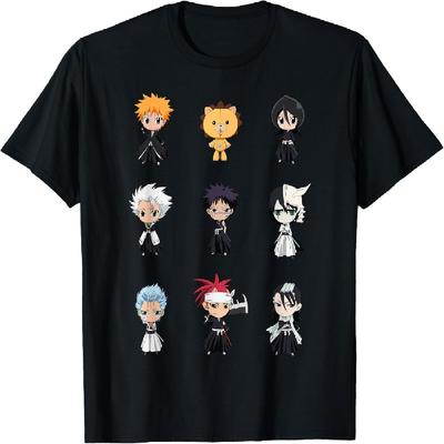 Bleach Söt Chibi Karaktär Rutmönster Anime T-shirt
