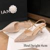 Elegant Pointed Toe Full Diamond New Silver One-Strap Hollow Stiletto Heel Women's High Heels