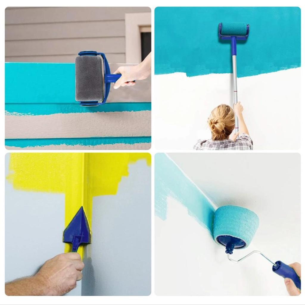 Paint Roller Brush Roller Kit Foam Interior Paint Brushes Triangles Paint Brush for Household Hardware Tools