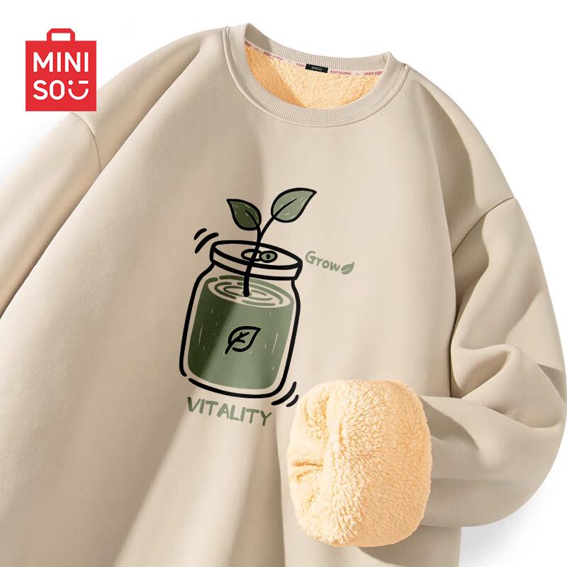 

MINISO Men s Fleece Lined Crewneck Sweatshirt XL