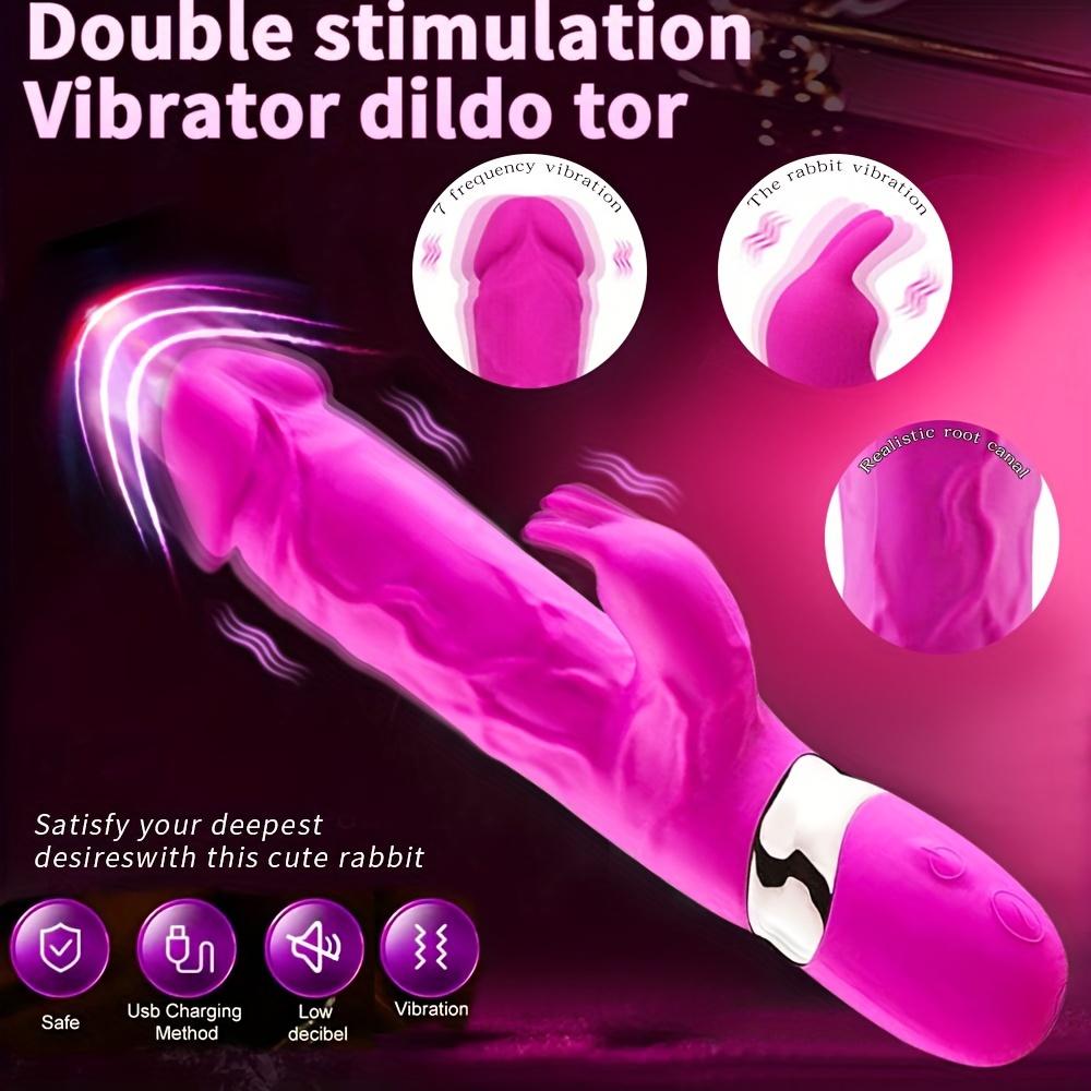 10 Modes Rabbit Dildo Vibrator G Spot Clitoris Stimulation Massager Women's Pleasure Sex Toys for 18