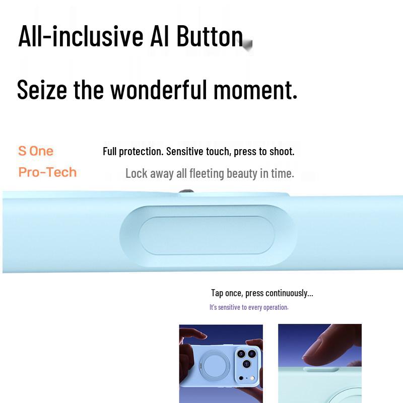 AI-Enhanced Camera Button with Silicone Magnetic Rotating Bracket for iPhone 17 Pro Max & Apple 16 Cases