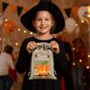 12Pcs Handheld Halloween Linen Drawstring Bags Pumpkin Ghost Pumpkin Sugar Pocket  Snacks