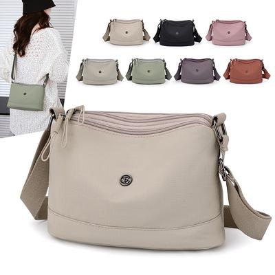 Herbst neue lässige einfache Schultertasche mit großem Fassungsvermögen Damen leichte Canvas-Tasche strukturierte Umhängetasche Damentasche