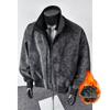 Men's Tie-Dye Leather Bomber Jacket with Stand-Up Collar - Trendy Autumn Heavyweight Outerwear