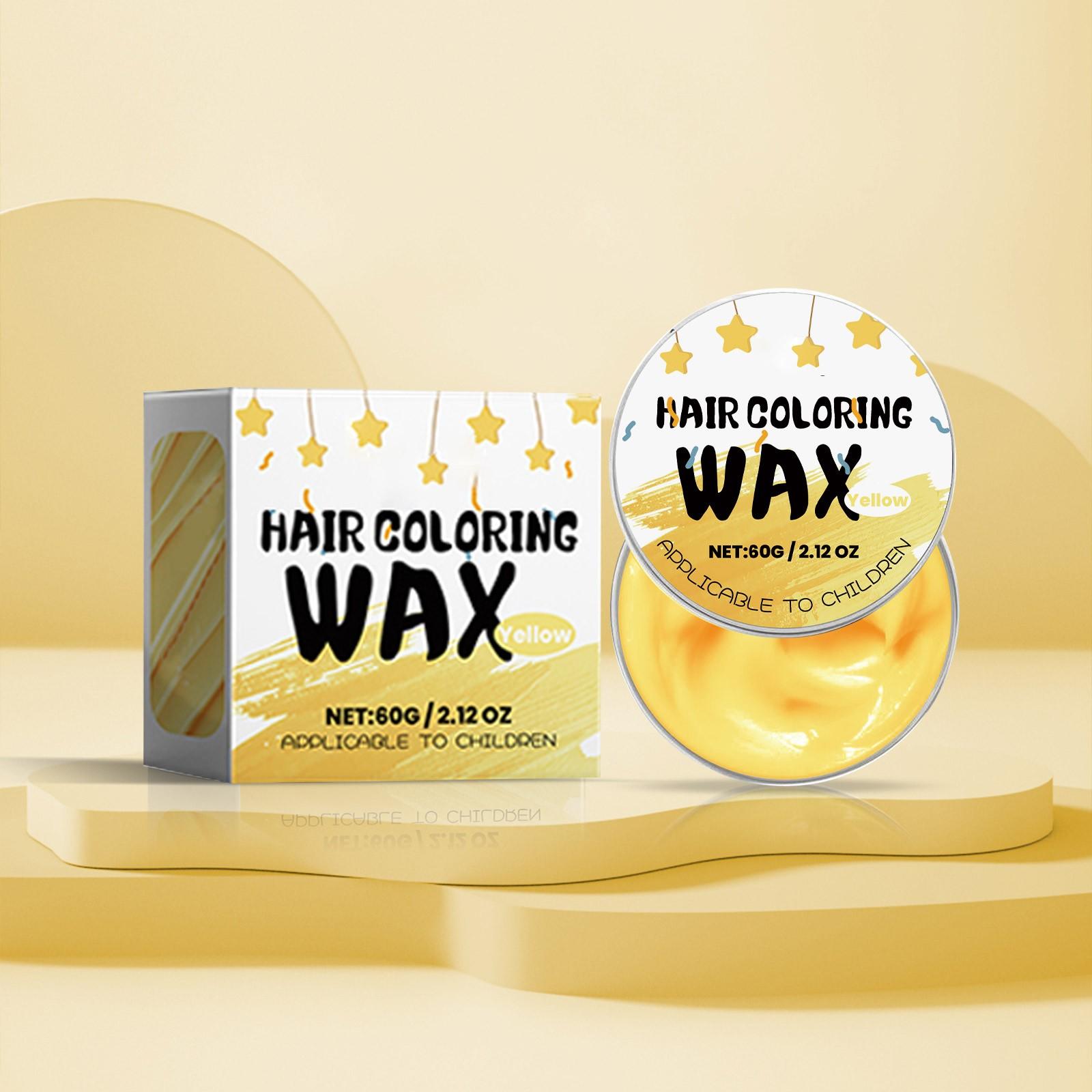 

Детский воск для волос, временный воск для волос, натуральная окраска для причесок, для мужчин и женщин, для вечеринок, косплея, 60 г One Size жёлтый