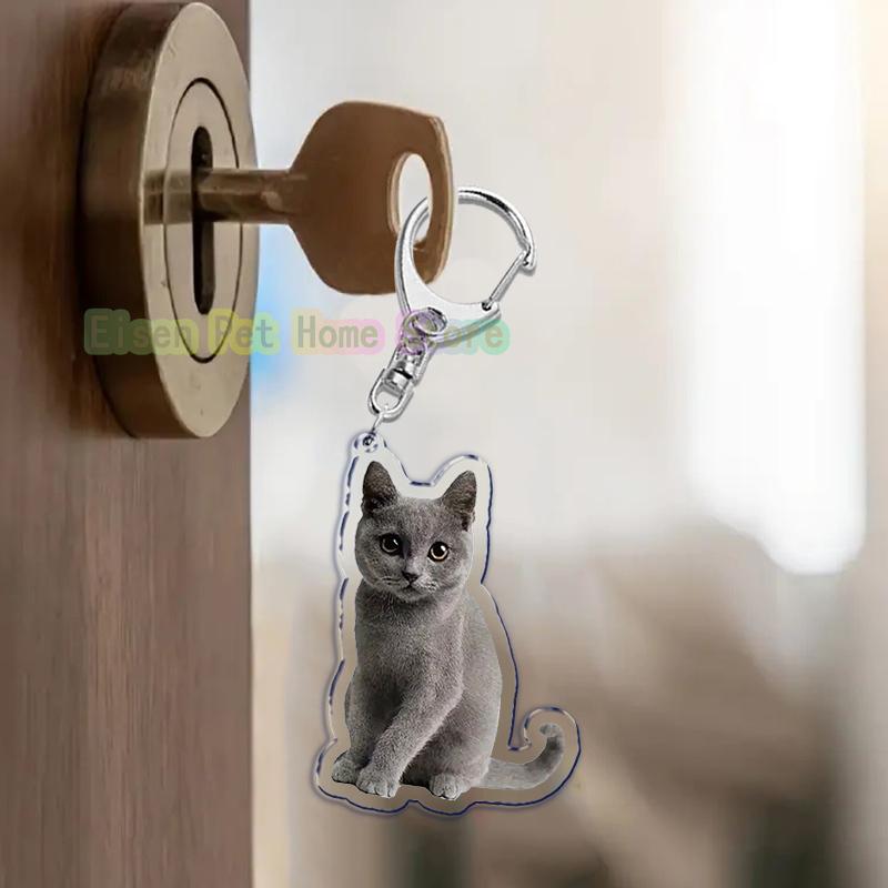 Funny Cat Key Chain Keychains Ring for Accessories Bag Pendant Keyring Jewelry Cute Animal Pet Llaveros Friends Gifts Cool Cats