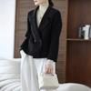 100% Wool Women Jacket TIDENOVEL Autumn Wool Blazer Handmade Suit Jacket Winter Warm Wool Coat