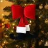 DIY Decorations Bow Hanging Ornaments Red Velvet Bow Knot Christmas Bowknot Pendant  New Year Party