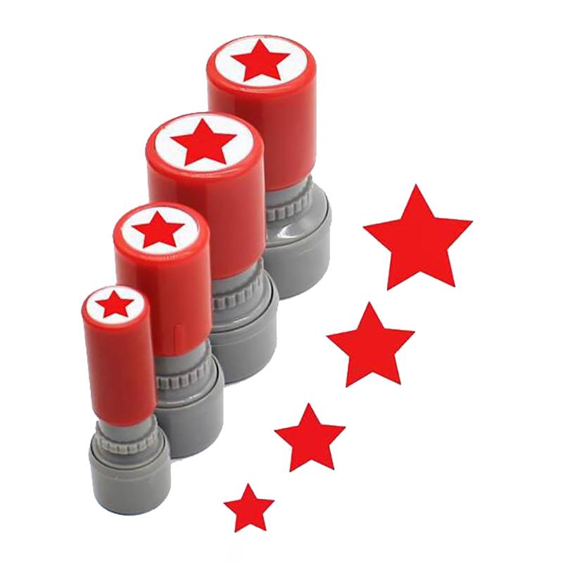 Professores da escola Família Use Estrela Vermelha de Cinco Pontas Selo Incentive Crianças Ensino Prêmio Selo Tinta Automática