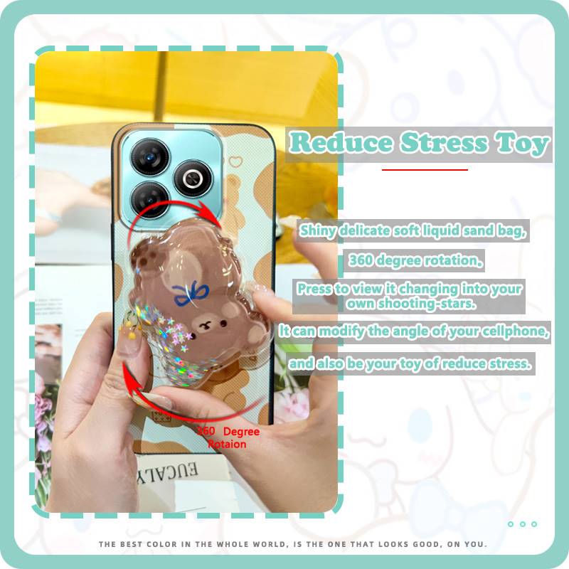 Husă Telefon TPU Design Modă Pentru ZTE Blade A75 4G/Z2359 Anti-șoc Durabil Silicon Suport Cartoon Sclipici Anti-praf