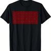 Red & Checkerboard Pattern Checkered Square T-Shirt