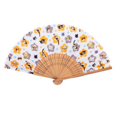 Folding Fan Japanese Traditional Japanese Nyantama Boxed Women's - Stylish, Business, Style, Accessories, Festival, (Cat's Ball) -