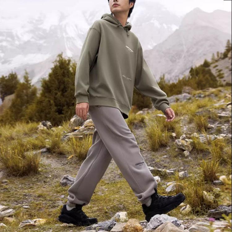 Li Ning Pullover Fleece Lined Sweatshirt Unisex Murky Olive Green AWDTB15-3