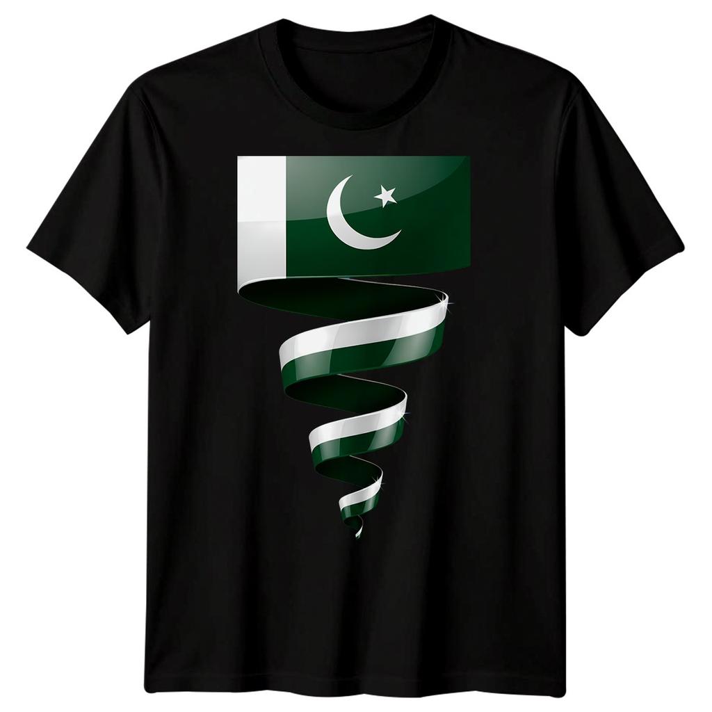 Pakistan Flag Travel Mens 100% Cotton T-shirt Mens Tees Top National Identity