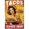 Vintage Metal Tin Wall Sign 8x12 Kitchen Decor Retro Mexican Taco Art Home Bar Cafe
