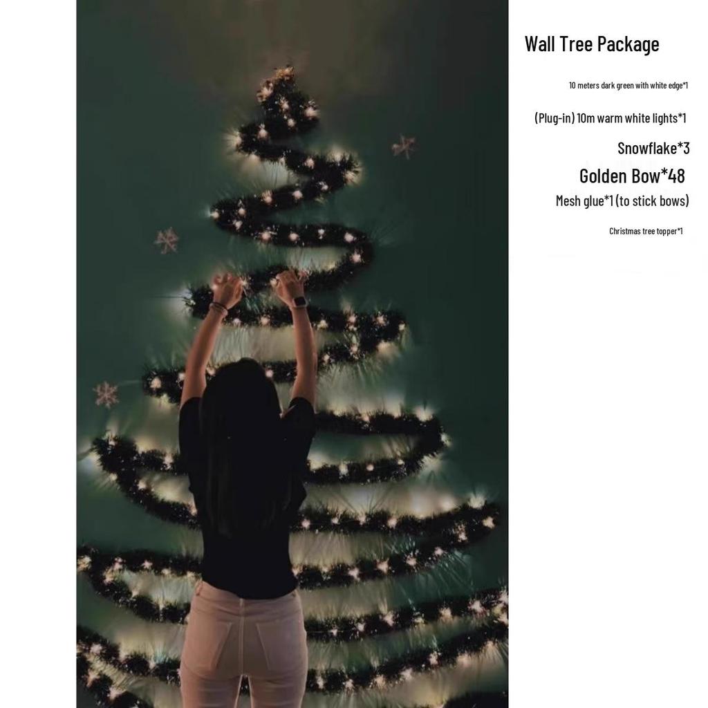 10m Dark Green Tinsel Ribbon Feather Boa Christmas Tree Ornament Set