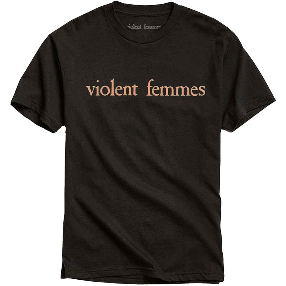Men s Violent Femmes Salmon Pink Vintage Logo Slim Fit T-shirt X-Large Black XL