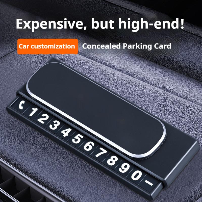 Retractable Temporary Parking Card Hidden Car Phone Number