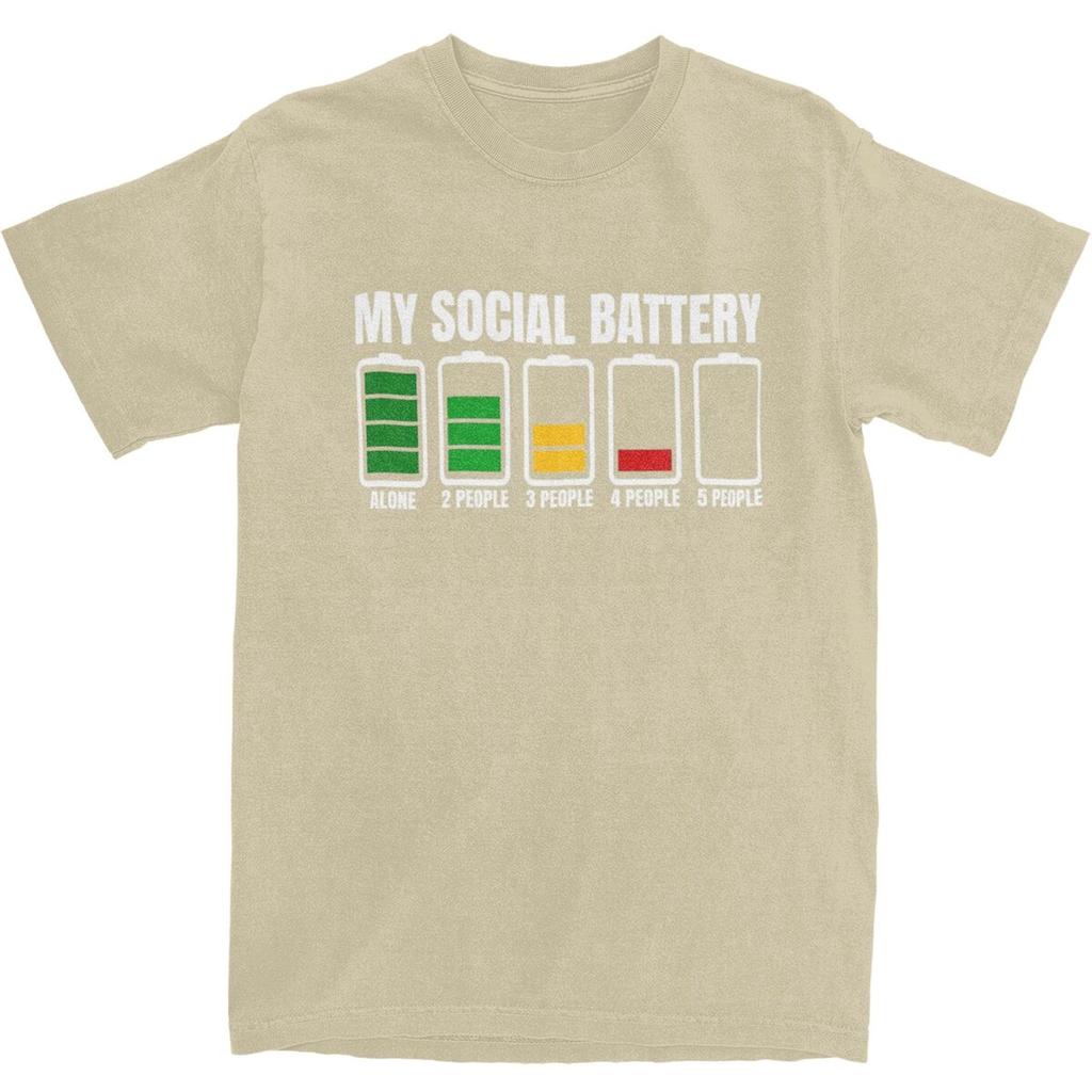 My Social Battery TShirt Summer Funny Introverted Memes T Shirts Cotton Harajuku Tee Shirt For Adult ShortSleeved Casual Tops