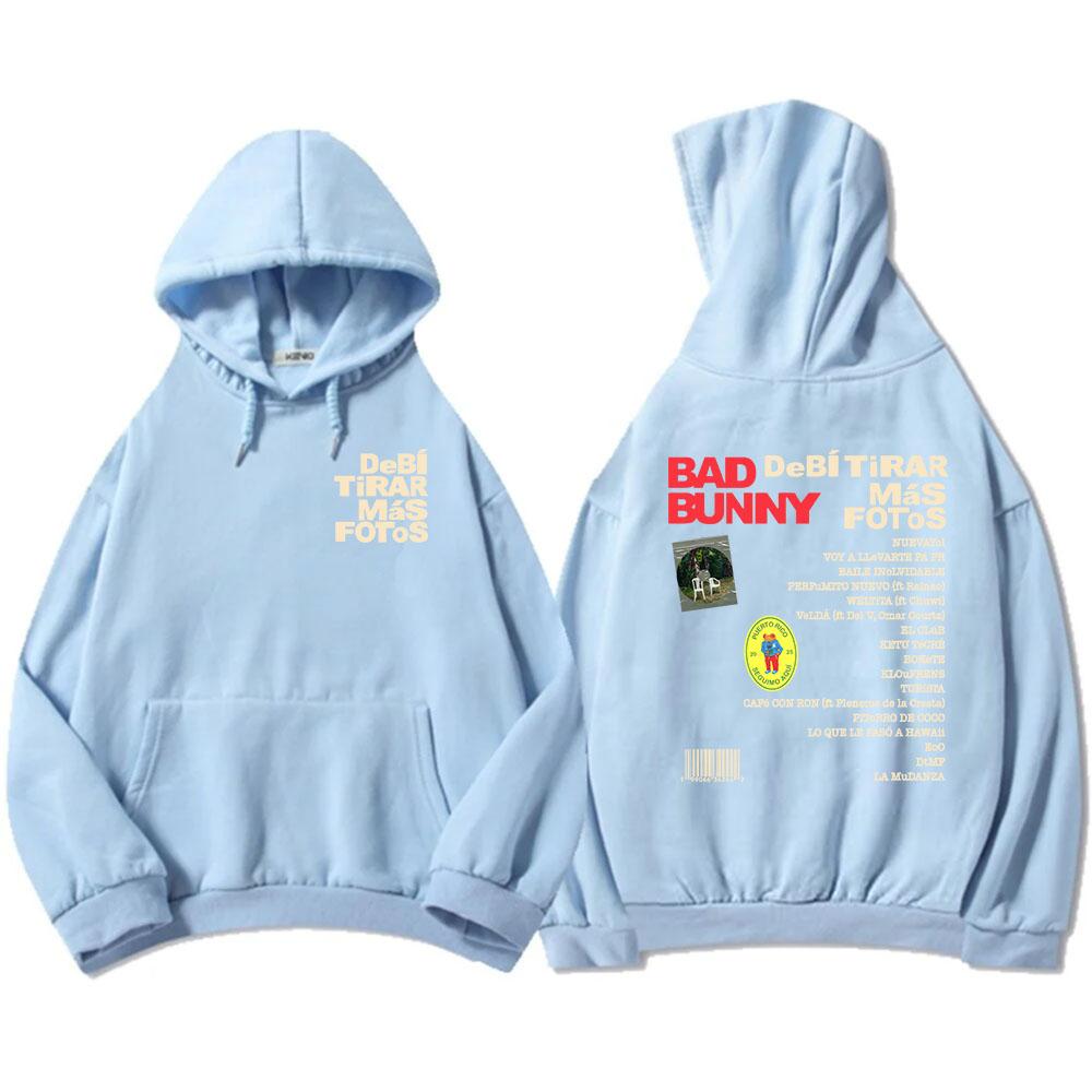 Unisex Streetwear Bad Bunny DTMF Hoodies 2025 New Album Debí Tirar Más Fotos Printing Sweatshirts Winter Comfortable Male Hoodie