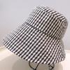 Spring Summer Plaid Bucket Hat Women Visor Fashion Large Size Face Slimming Fisherman Hat