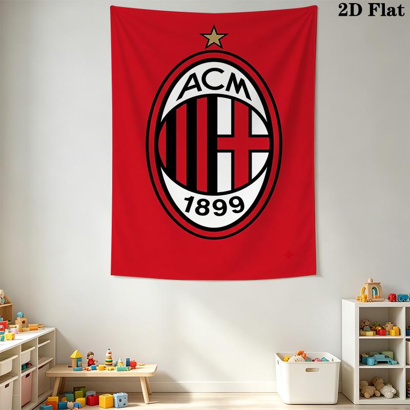 Ac Milan Crest Emblem Threepiece Set 1 Duvet Cover 2 Pillowcase Without Core Soft And Comfortable Christmas Birthday Gift