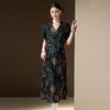 Mulberry Silk Printed V-Neck Dress