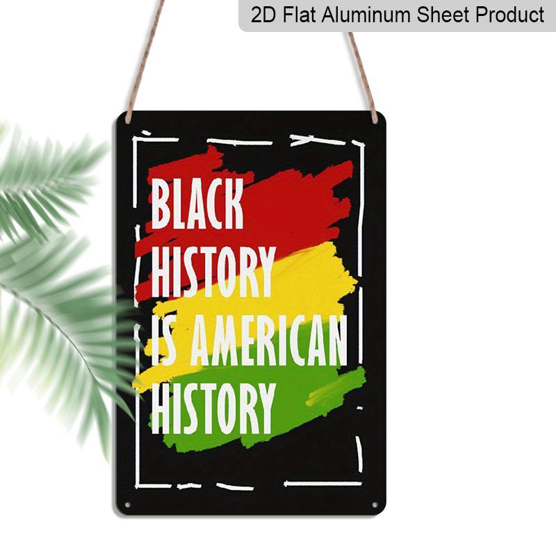 

2D Flat 1pc Black Historys Month Raised Fists African Empowerments Aluminium Metal Sign Funny Room Decor for Classroom 7.87 * 11.81inch 20*30cm