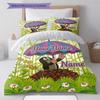 Animal Friends Garden Custom Name Pattern Bedding Quilt Set Quilt Cover Pillowcase Home Birthday Gift(1 * Duvet Cover + 2 * Pillowcase, Without Core)
