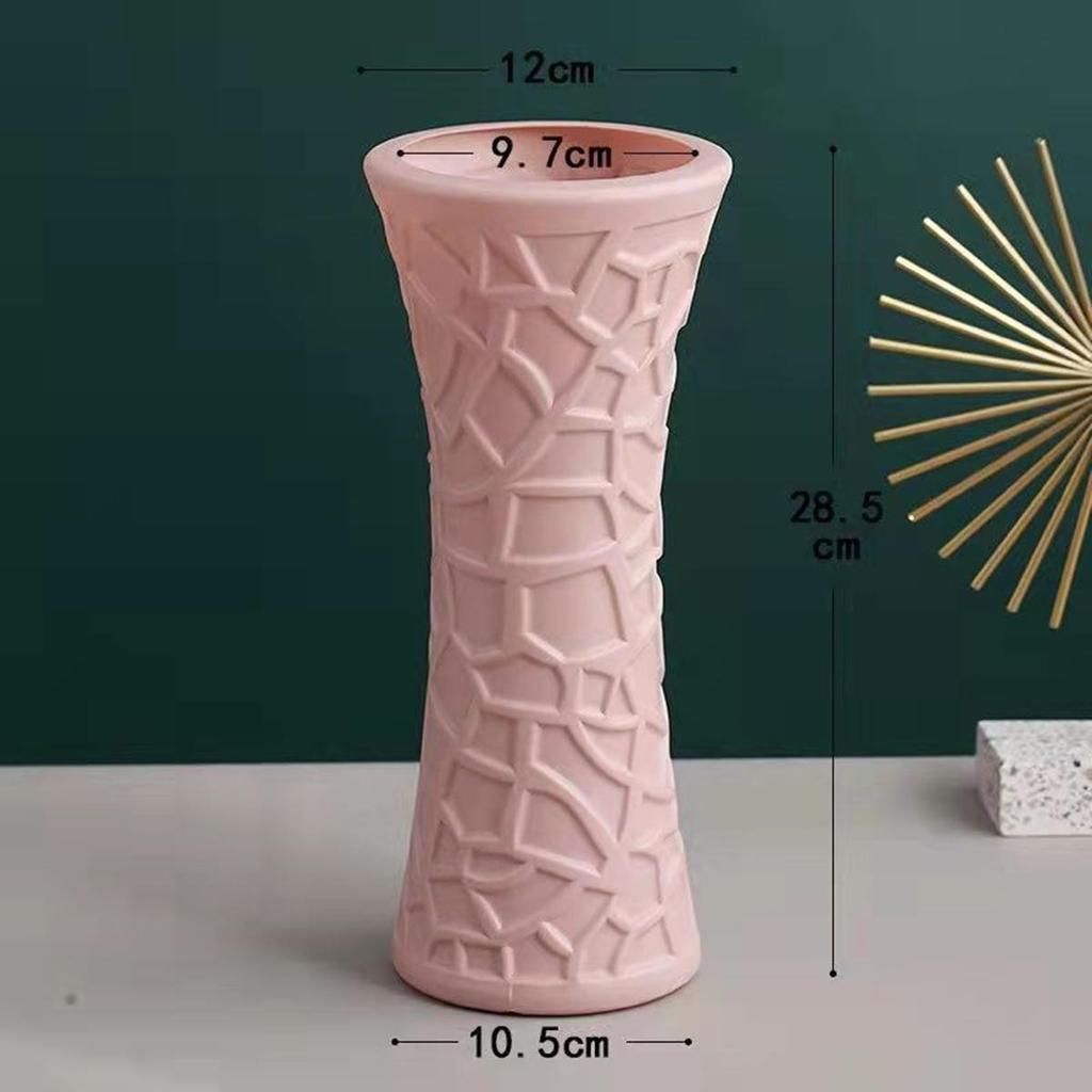 Nordic Large Resin Rattan Vase for Dried Flowers - Ceramic Look, Iron Art Floor Decoration.