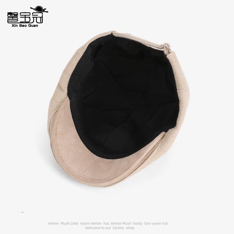 Autumn and Winter Retro Forward Hat Fashionable Versatile Beret Literary Cap Children's High-end Sense of Face Small Painter Hat