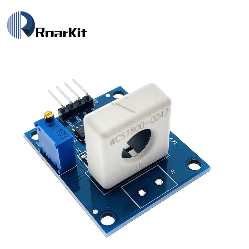 DC 5V WCS1800 Hall Current Detection Sensor Module 35A Precise With Short Circuit Overcurrent Signal Lamp A/D conversion