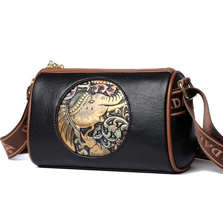 Damenhandtasche Damen 2024 neue literarische und nationale Stilmode geprägte Muttertasche Mode lässige Schulter Umhängetasche