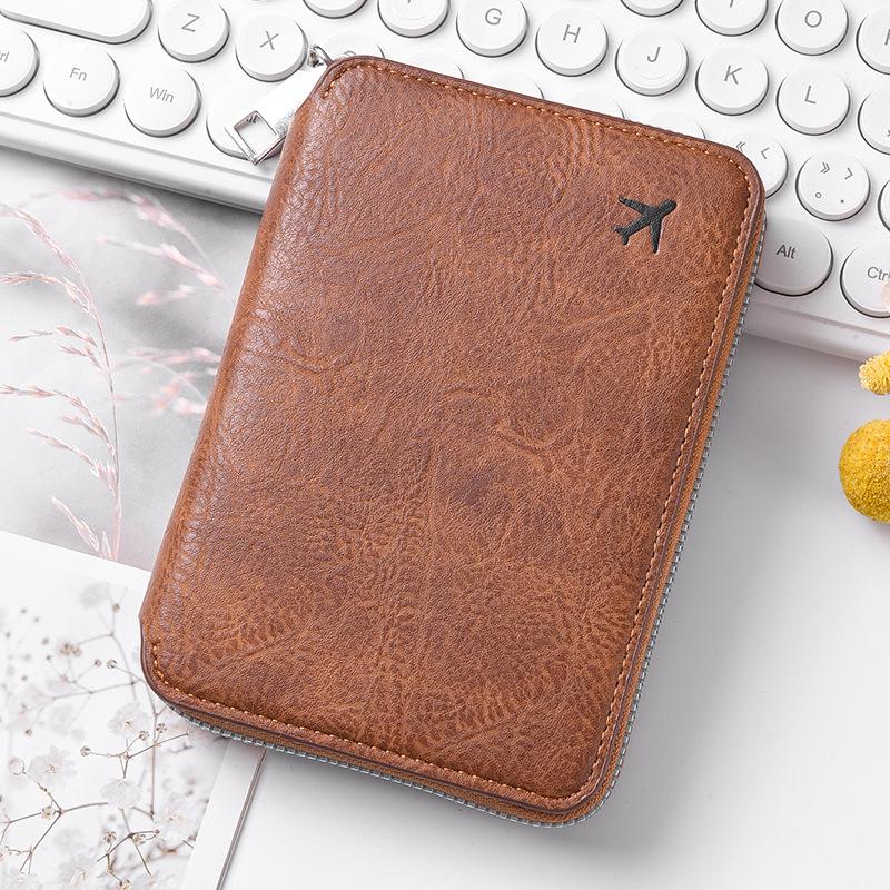 Cross-Border Large Capacity Travel Passport Holder with Zipper: Ticket and Card Storage, Customizable Logo