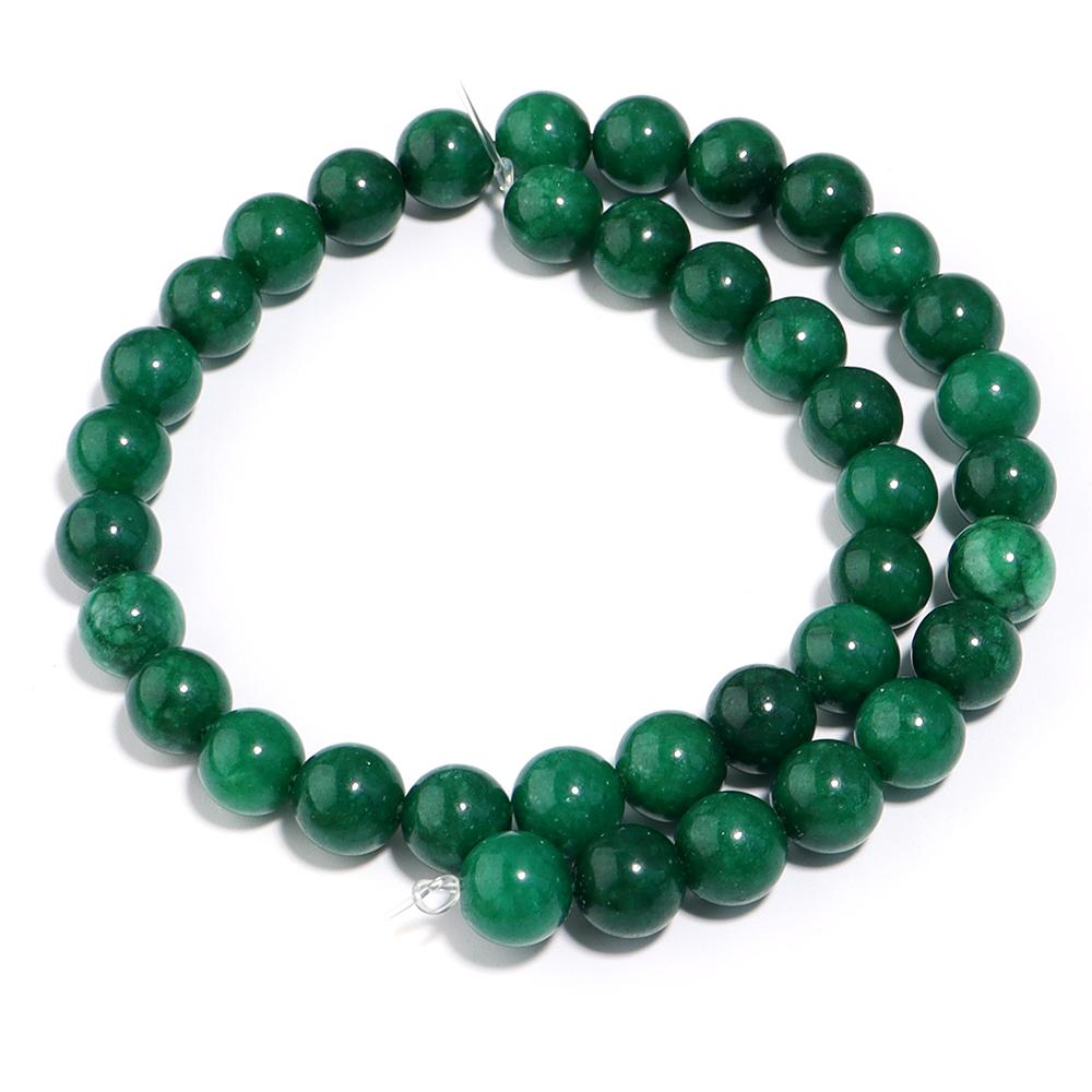 4 6 8 10 12mm Natural Green Jade Stone Beads Round Gemstone Loose Spacer Beads for DIY Jewelry Making Bracelet Necklace Supplies