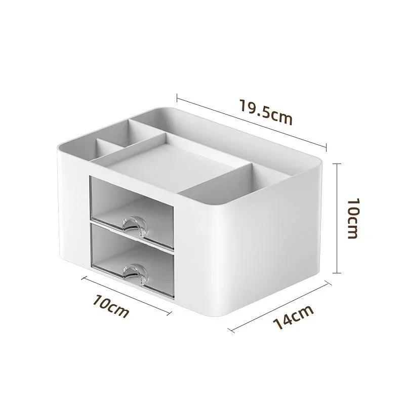 Saving Space Desktop Cosmetic Brush Storage Case with Drawer Makeup Organizer Item Pens Desk Organize Box Plastic Holder Drawers
