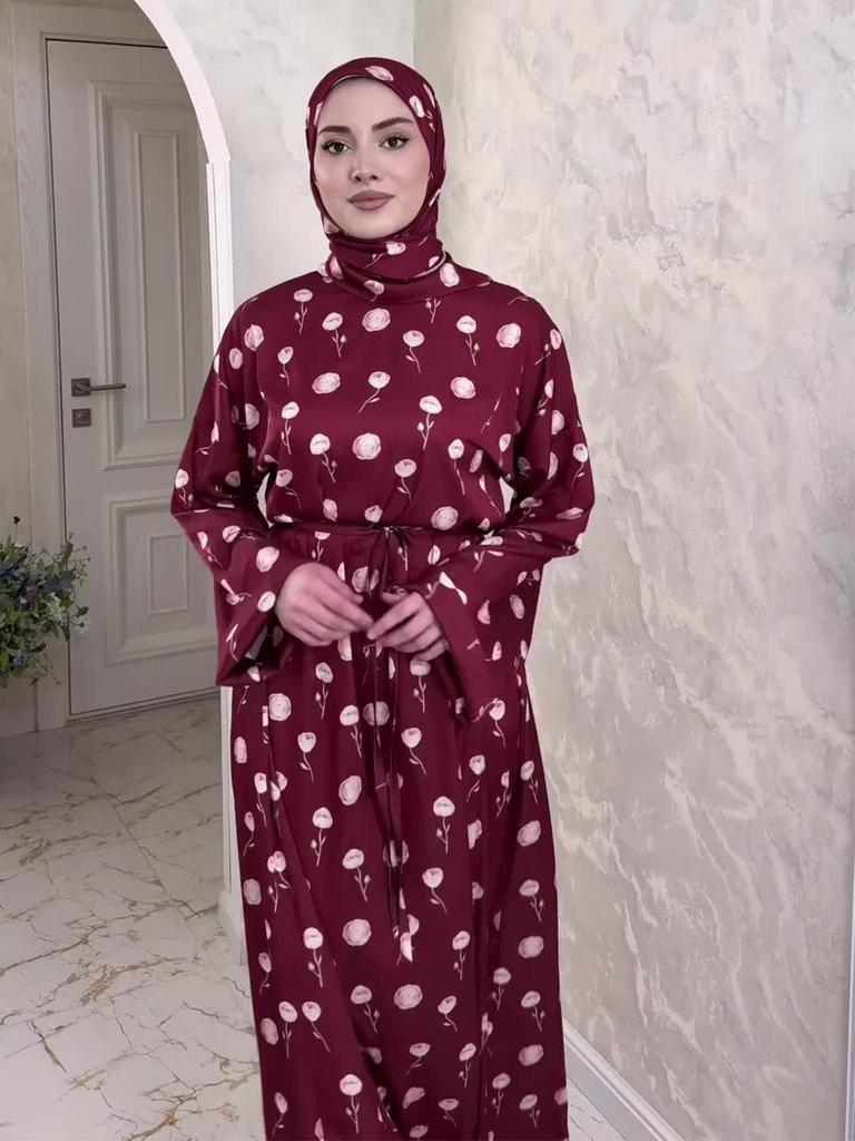 2025 Elegantes Sommer Langarm Druckkleid - Locker & Bequem