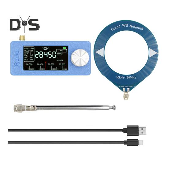 0,5-108 MHz Tragbares Mini-Radio mit 1,9-Zoll-IPS-Bildschirm LSB/USB/AM/FM Mini-Taschenradio Allband-Radioempfänger mit Antenne