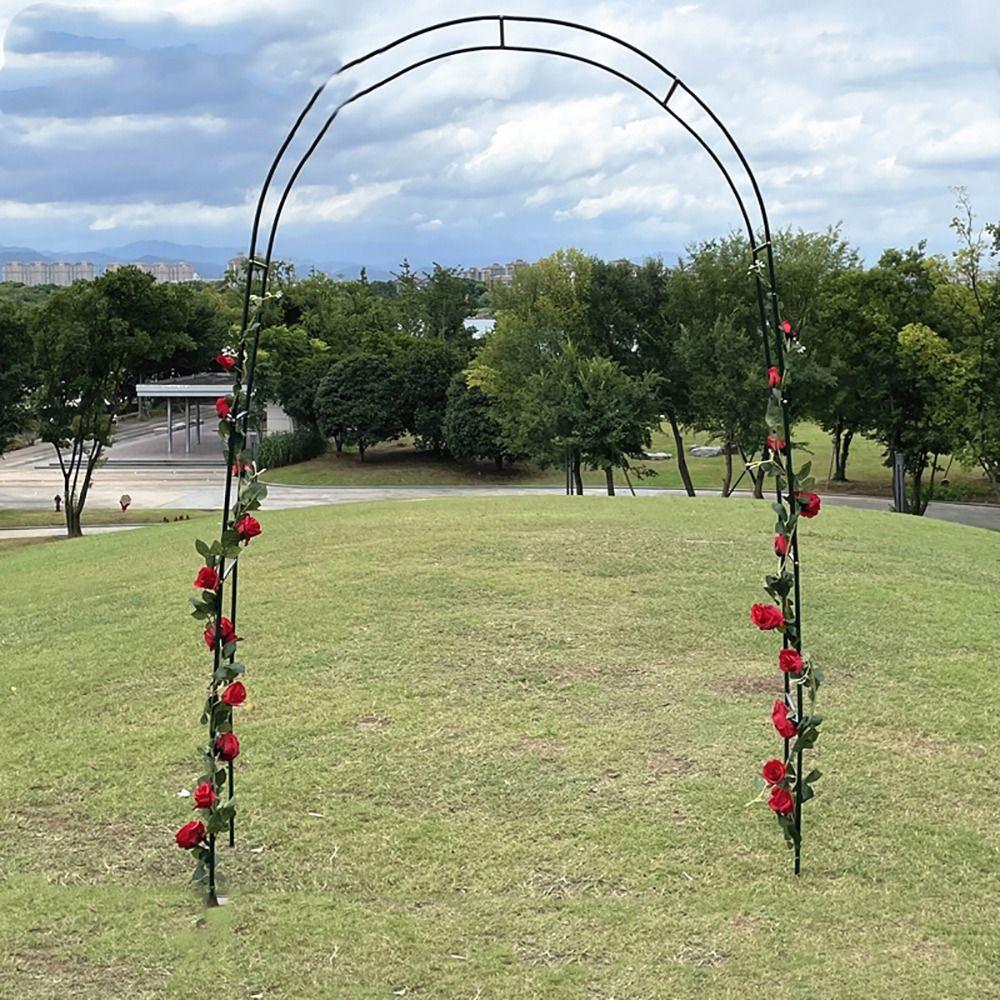 Iron Art Balloons Archway Black White Green Flower Frame Door  Wedding Ornament