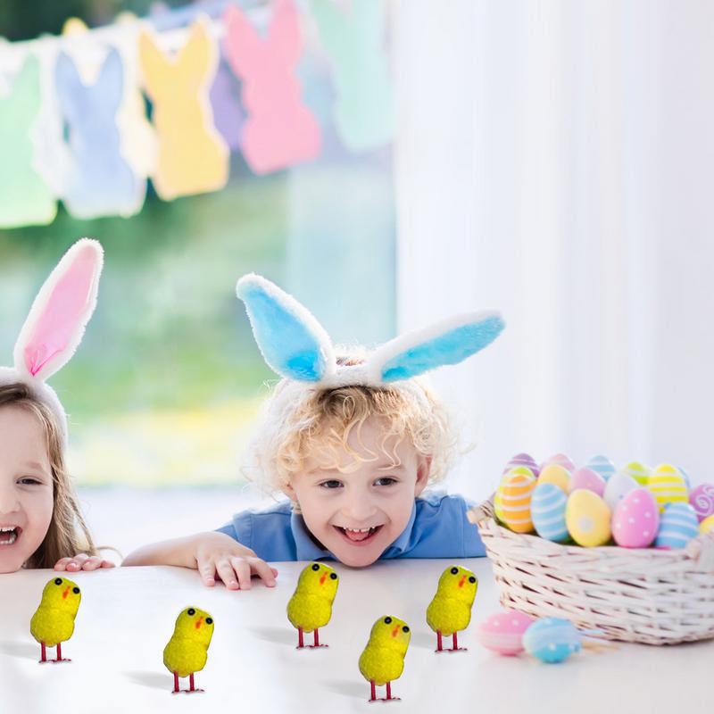 6-72Pcs Easter Mini Yellow Chicks Spring Home Decoration Holiday Ornaments Diy Creative Craft Children Exquisite Gift Party Gift