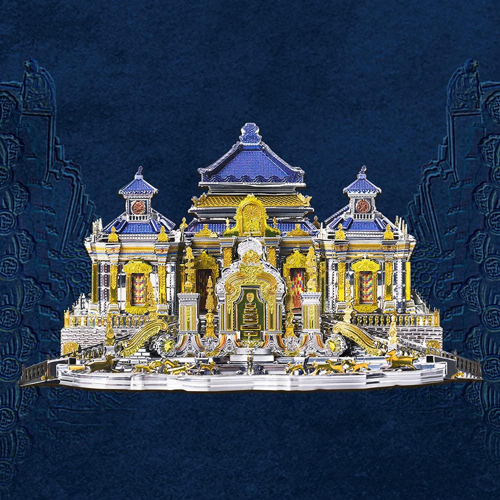 Piececool 3D Metal Puzzle Yuanmingyuan Building Metal Nano Puzzle Assembly Kit No Glue Required Difficulty Level Intermediate Suitable for Adults