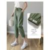 2026 Women's Thin Cotton-Linen Pants, High-Waisted, Loose-Fit, Cuffed, Nine-Quarter Length, Casual Harem Pants