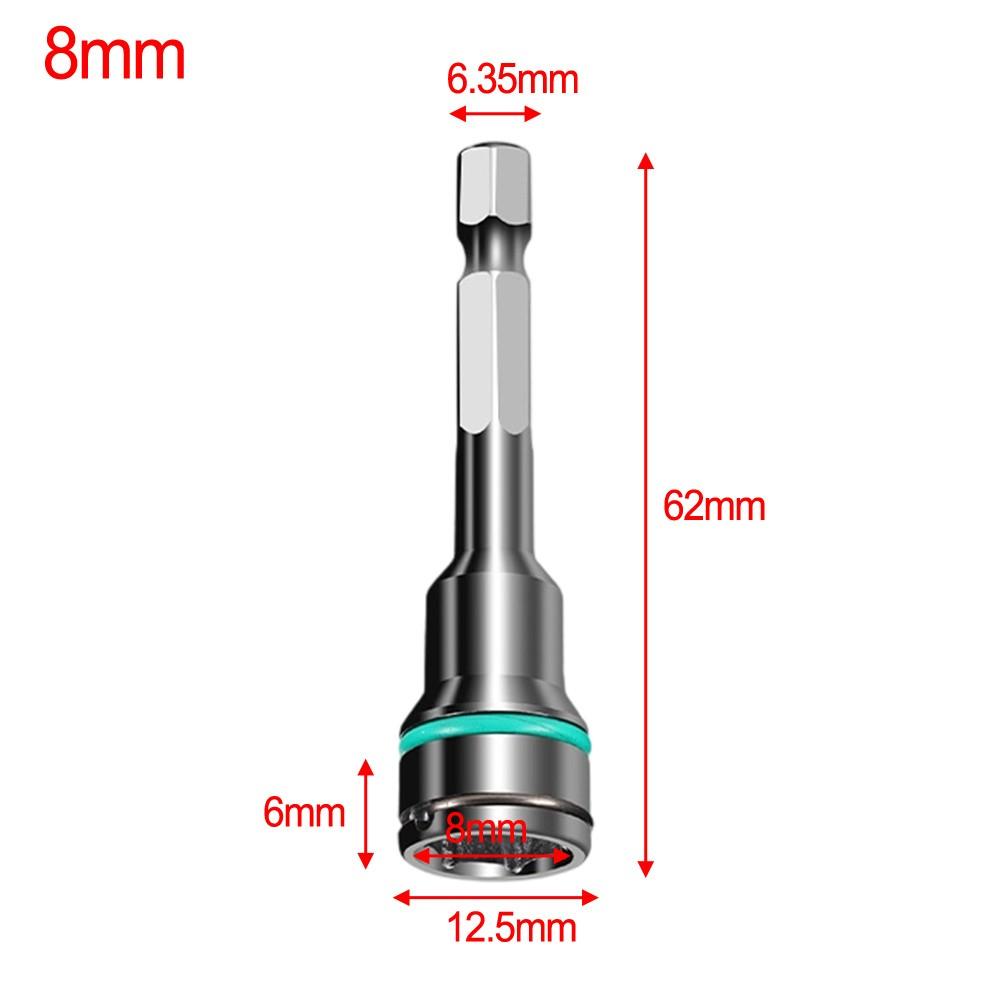 8mm and 10mm Hex Socket Sleeve Adapter with 1/4in Shank for Ratchet Wrench