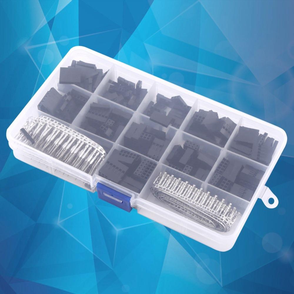 620PCS 2.54mm Pitch Jumper Wire Cable Storage Box Connector Housing Kit Electrical Equipments