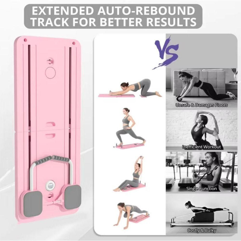 Foldable Push-up Automatic Rebound Board with Tension Rope Ab Exercise Board  Gym